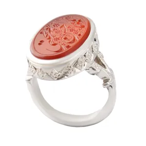 انگشتر نقره مردانه بازرگانی میلادی مدل  عقیق یمنی خطاطی یا امام حسن مجتبی (ع)  کد AM_2705