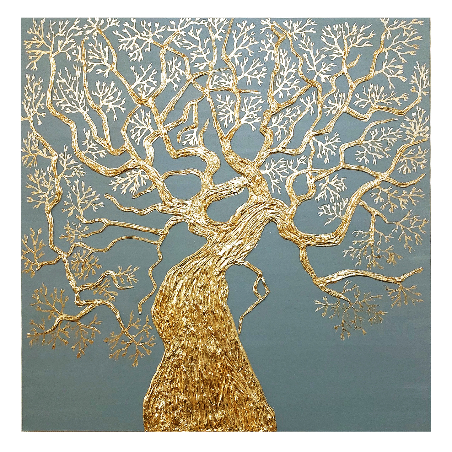 نکته خرید - قیمت روز تابلو نقاشی ورق طلا طرح درخت نقش برجسته کد 400 خرید