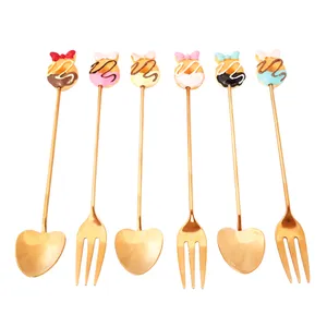 ست قاشق و چنگال 6 پارچه مدل دونات