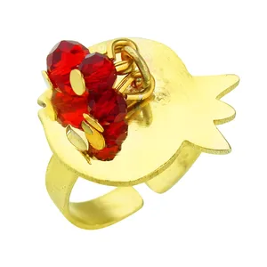 انگشتر زنانه گالری عزیزی طرح انار مدل 15521