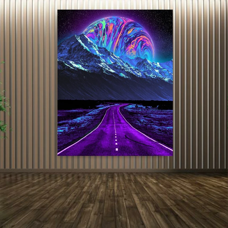 تابلو بوم طرح بلک لایت مدل جاده کهکشانی کد SD5752
