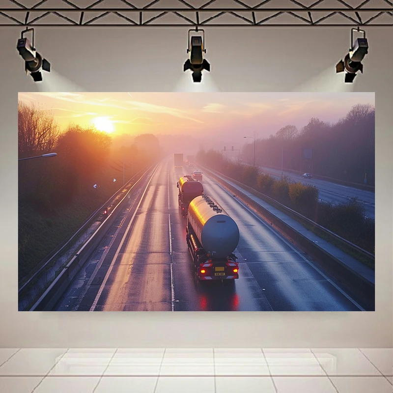 پوستر طرح کامیون مدل غروب خورشید کد PD20692