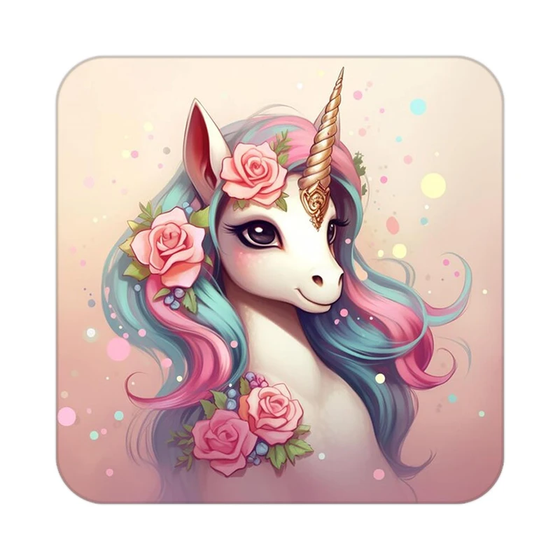 زیر لیوانی کاکتی طرح اسب تک شاخ و یونیکورن مدل mp33014