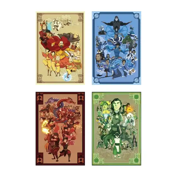 پوستر مدل قهرمانان چهار ملت آواتار آخرین بادافزار کد km-avatar-21 مجموعه 4 عددی