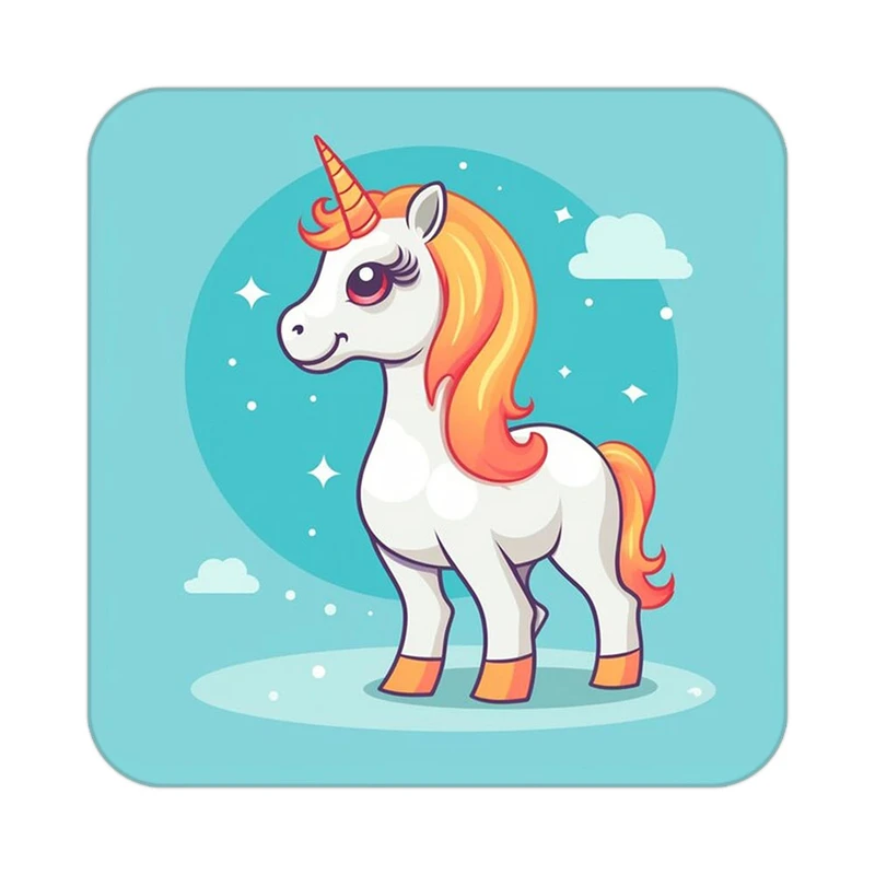 زیر لیوانی کاکتی طرح اسب تک شاخ و یونیکورن مدل mp29766