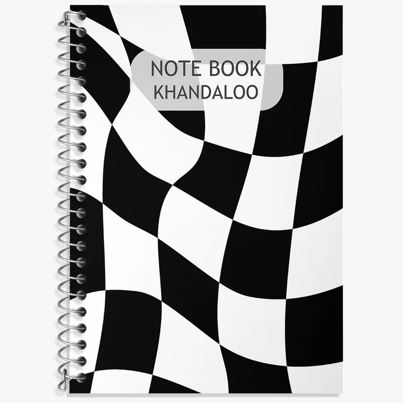 دفتر لغت 50 برگ خندالو طرح چهارخونه سیاه و سفید کد N2735