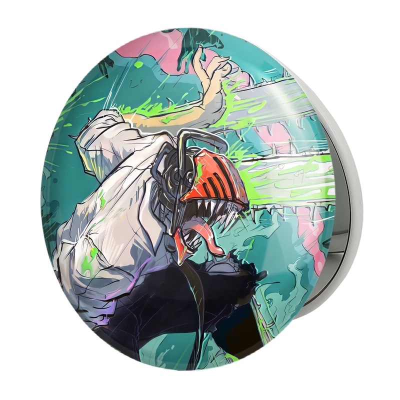آینه جیبی خندالو طرح دنجی انیمه مرد اره ای Chainsaw Man مدل تاشو کد 17894 