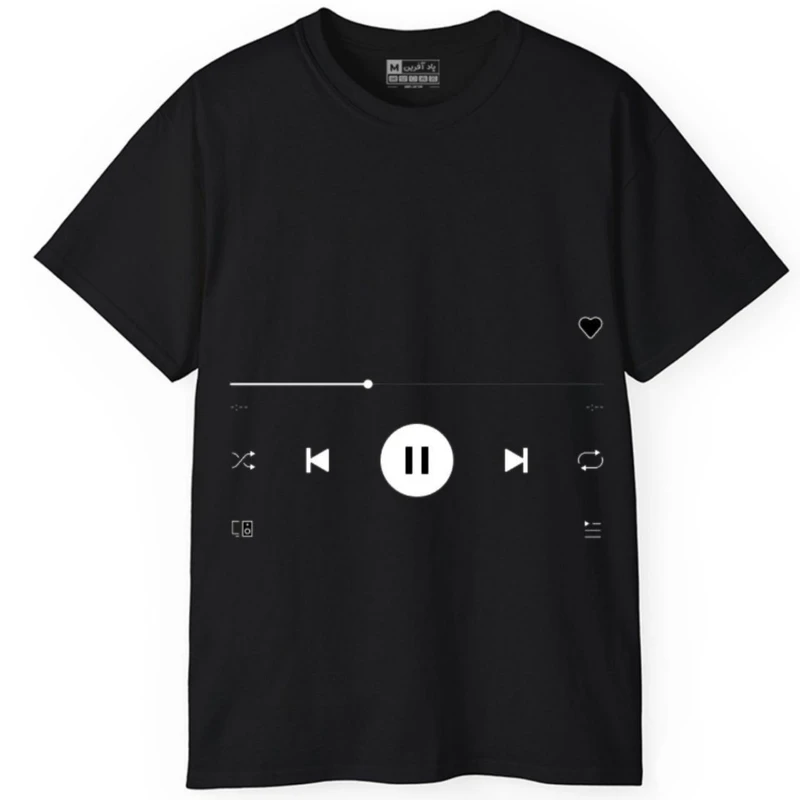 تی شرت آستین کوتاه مردانه پاد آفرین مدل موسیقی آهنگ ترانه کد 152