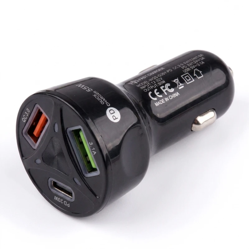 شارژر فندکی 55 وات سه پورت مدل MLE-003