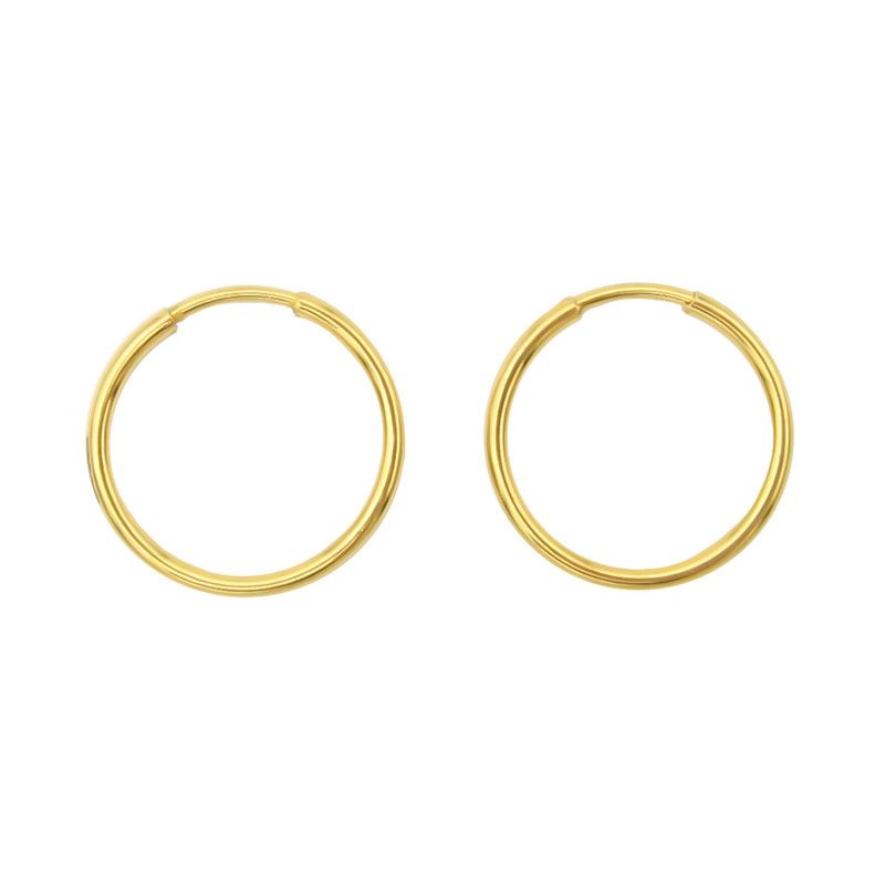 گوشواره طلا 18 عیار زنانه مدل حلقه ای -  - 1