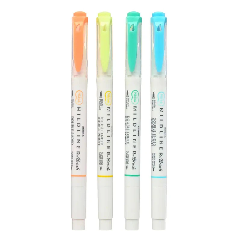ماژیک آبرنگی زبرا مدل Brush Dual Sumer بسته 4 عددی