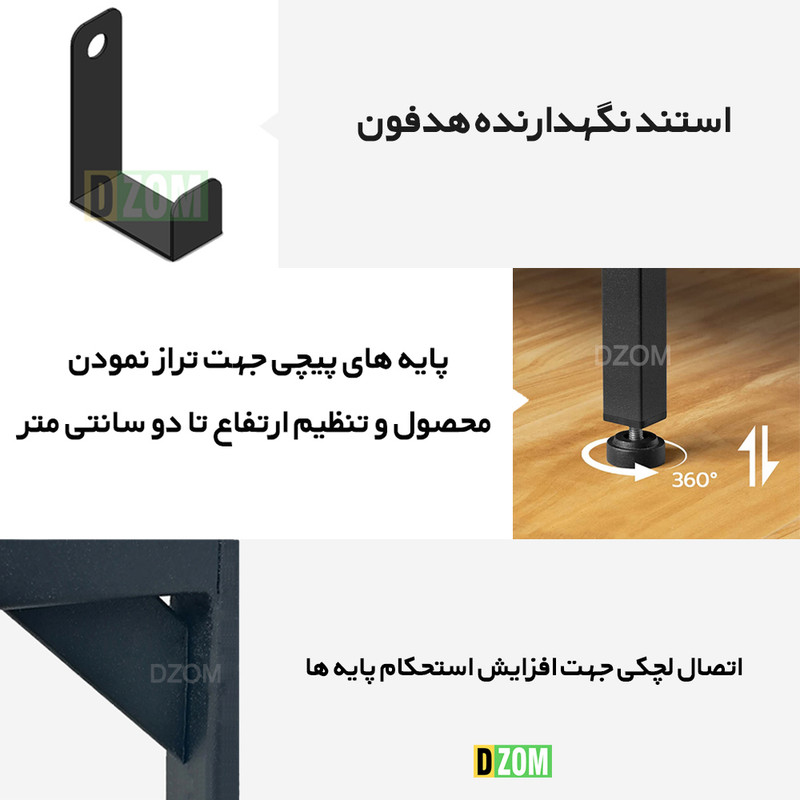 میز اداری دیزم مدل مونتاژی TLD_asm_160×80_W