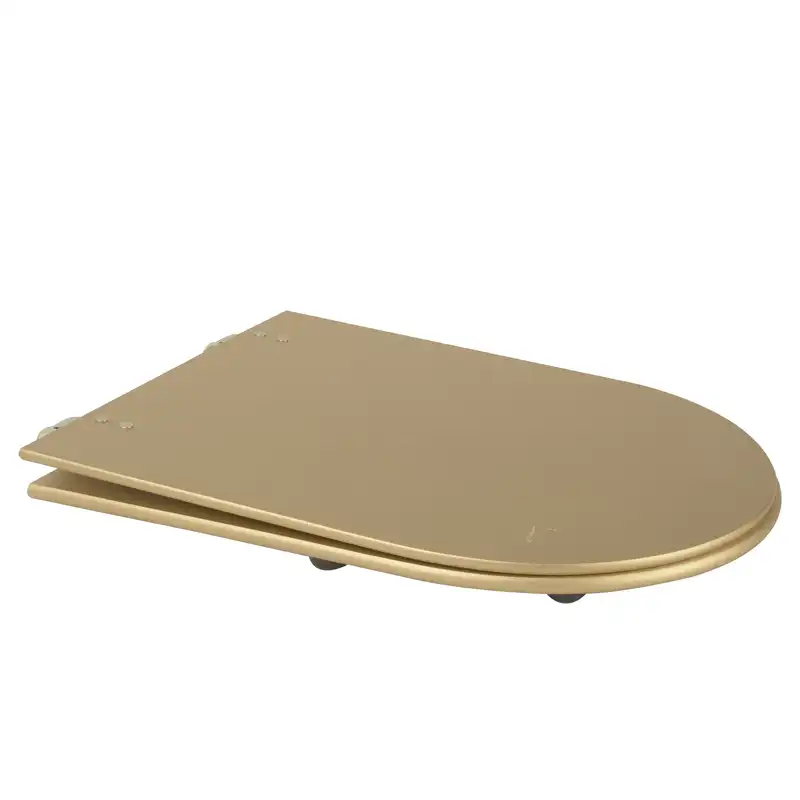 در توالت فرنگی مدل سنگ کوارتز نیم دایره طلایی