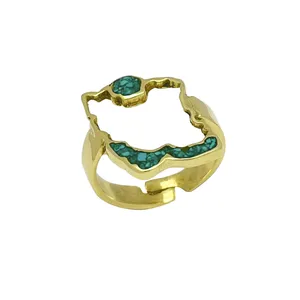 انگشتر زنانه گالری عزیزی مدل نقشه ایران 