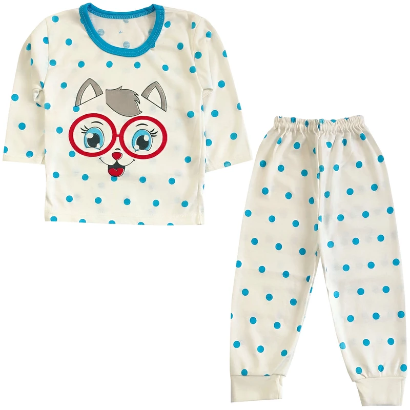 ست تی شرت آستین بلند و شلوار راحتی نوزادی مدل پیشی کد 4127