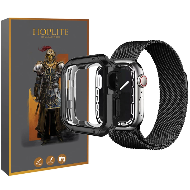 بند هاپلایت مدل Milanese LUX HL مناسب برای اپل واچ Series 9 Aluminum 41mm / Series 8 Aluminum 41mm / Series 7 Aluminum 41mm به همراه کاور