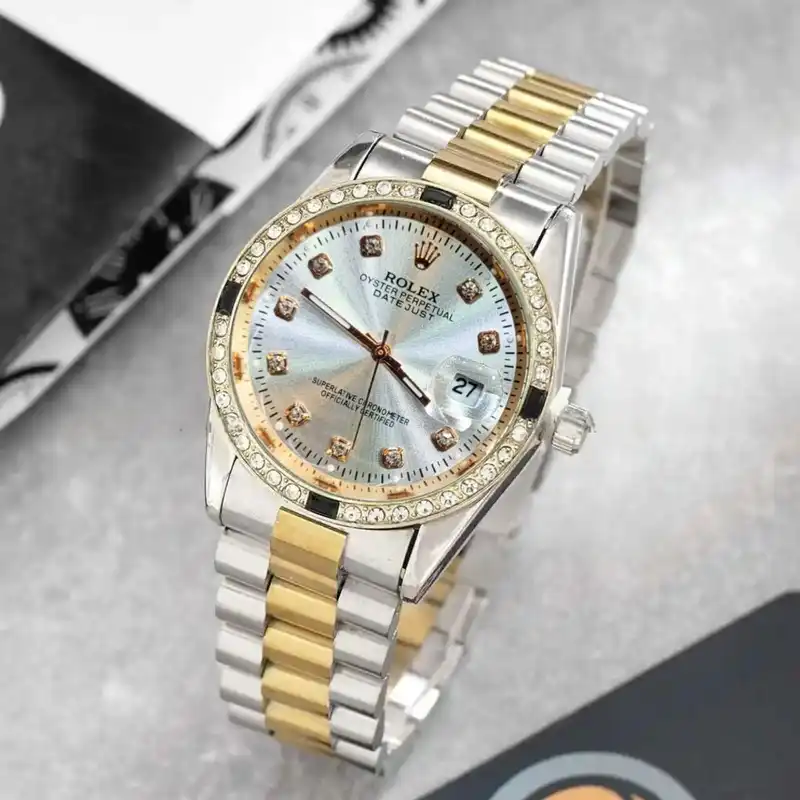 ساعت مچی عقربه‌ای مردانه مدل دورنگین قفل مخفی کد Tn-w