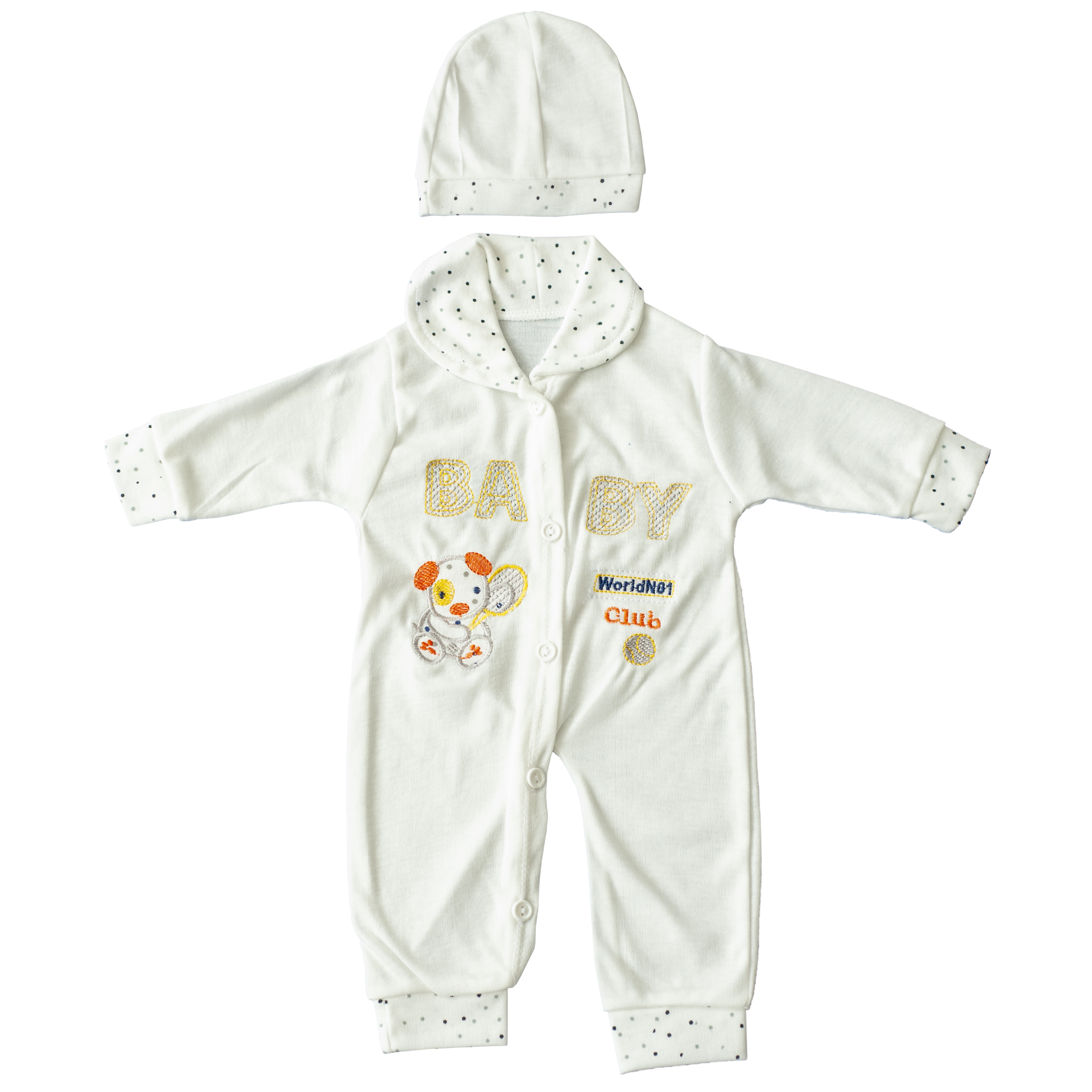 ست سرهمی و کلاه نوزادی کد D39