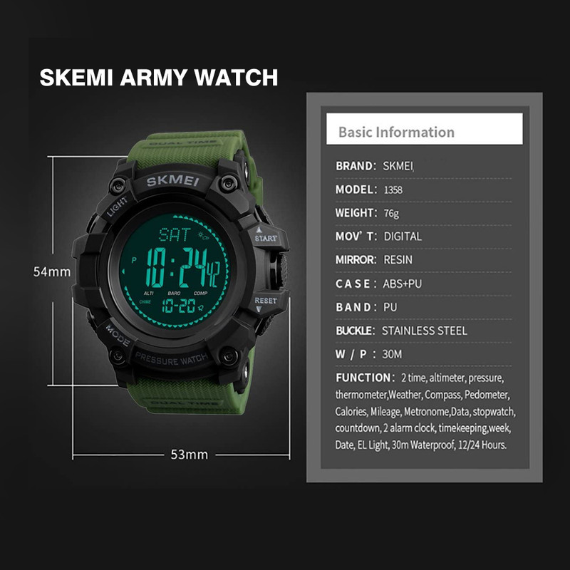 ساعت مچی دیجیتال مردانه اسکمی مدل T1358 ساعت مچی دیجیتال مردانه اسکمی مدل T1358