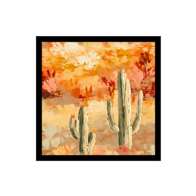 تابلو نوری بکلیت طرح نقاشی طبیعت و کاکتوس مدل B-MID-17218