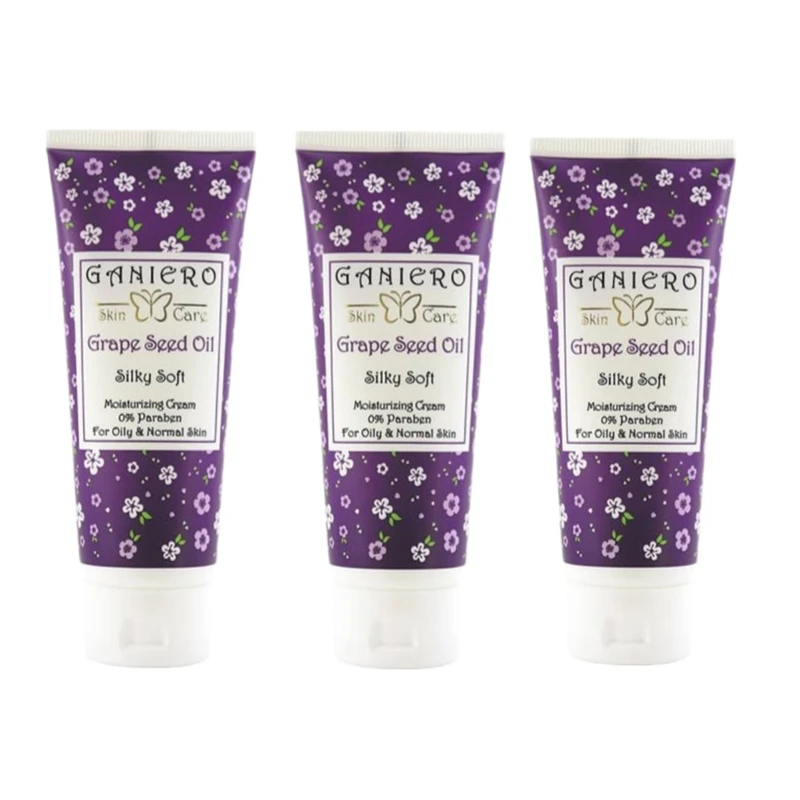 کرم مرطوب کننده دست و صورت گانیرو مدل روغن هسته انگور مناسب انواع پوست حجم 75 میلی لیتر بسته 3 عددی