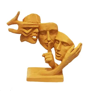 مجسمه مدل جز سخن نیک نگو ، نبین ، نشنو طرح خاک