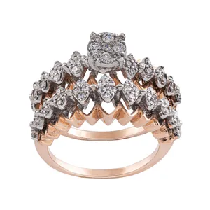 انگشتر نقره زنانه جواهری سون مدل 2689 مجموعه 2 عددی