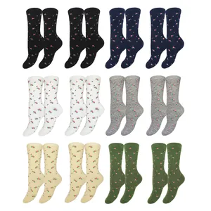 جوراب ساق بلند زنانه مدل شکوفه کد 2167  بسته 12 عددی