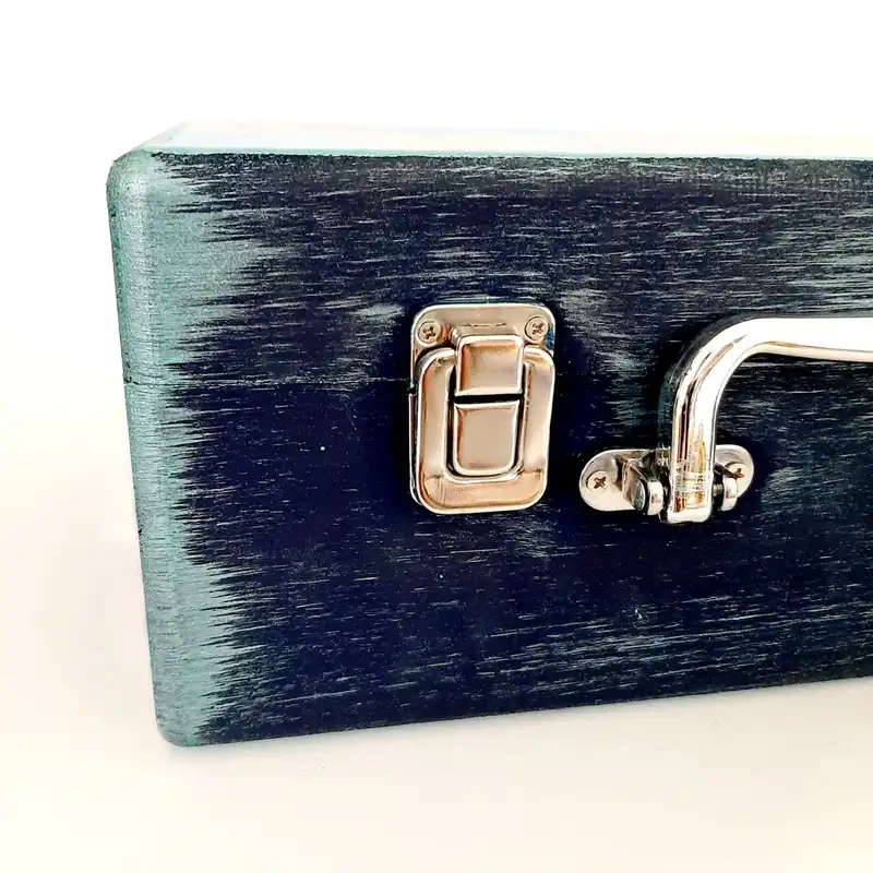 جعبه هدیه چوبی مدل چمدان طرح آثار مشهور ونگوک کد WS32