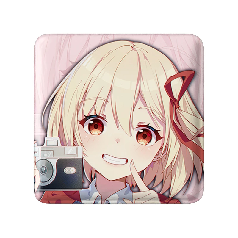 مگنت خندالو طرح چیساتو انیمه لیکوریس ریکویل Lycoris Recoil  مدل مربعی کد 23089