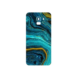 MAHOOT Turquoise marblewith golden streaks Cover Sticker for Samsung Galaxy J6
