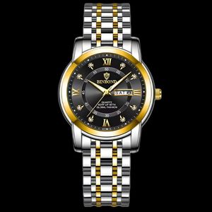 ساعت مچی عقربه‌ای کوارتز زنانه بین باند مدل ریز بافت نگینی کد 006