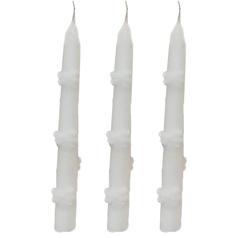 شمع دست‌ساز بدون‌بو مدل قلمی زمان اتمام 3 ساعت بسته 3 عددی