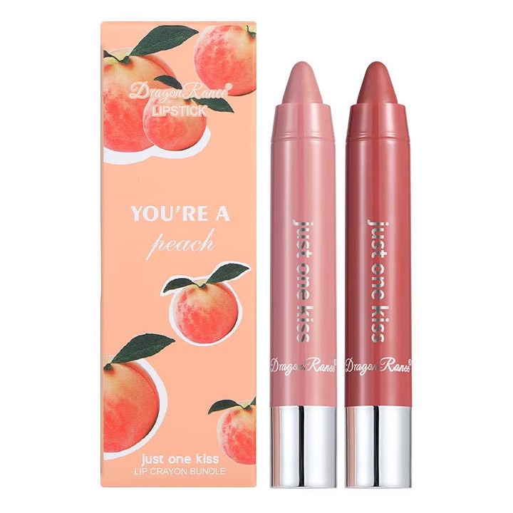 رژ لب مدادی دراگون رانی مدل هلو شماره D مجموعه 2 عددی