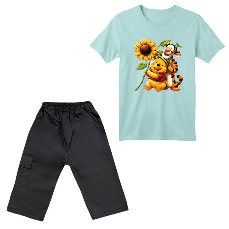 ست تی‌شرت آستین کوتاه و شلوارک پسرانه مدل پو کد ۴۷