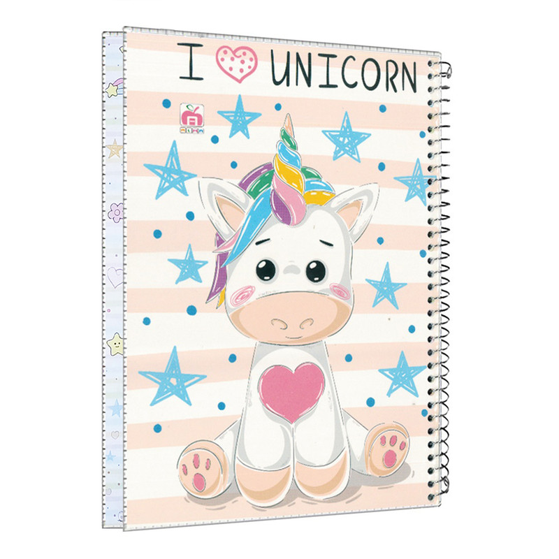 دفتر مشق 80 برگ آلما طرح UNICORN مدل طلقی کد 7820