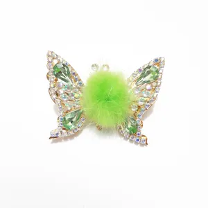 گیره مو زنانه مدل انبری طرح پروانه بال متحرک خزدار