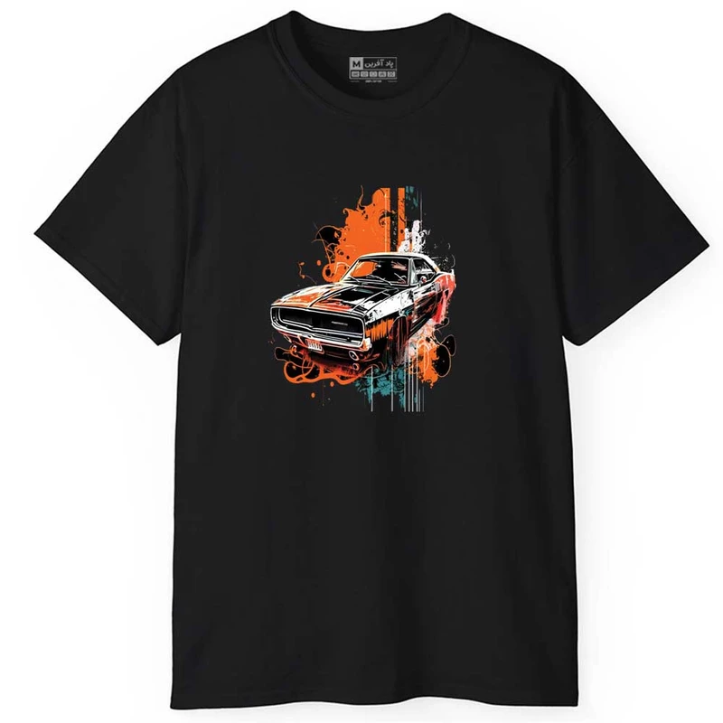تی شرت آستین کوتاه مردانه پاد آفرین مدل اسپرت طرح ماشین کد 01136