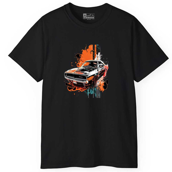 تی شرت آستین کوتاه مردانه پاد آفرین مدل اسپرت طرح ماشین کد 01136