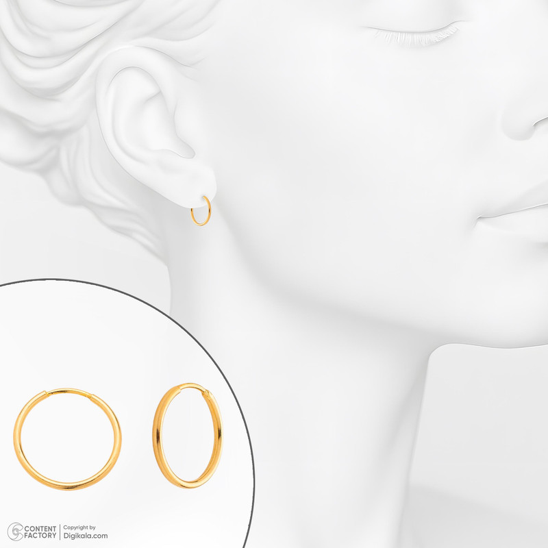 گوشواره حلقه‌ای طلا 18 عیار زنانه طلای صداقت مدل HS1-N-1.5 - 3