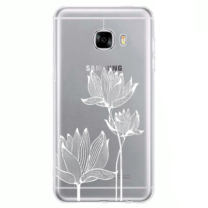 کاور مگافون طرح گل مدل C47-W مناسب برای گوشی موبایل سامسونگ Galaxy C5