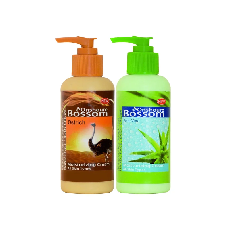 کرم آبرسان انشور بوسوم مدل الوئه ورا و روغن شترمرغ حجم 250 میلی لیتر مجموعه 2 عددی