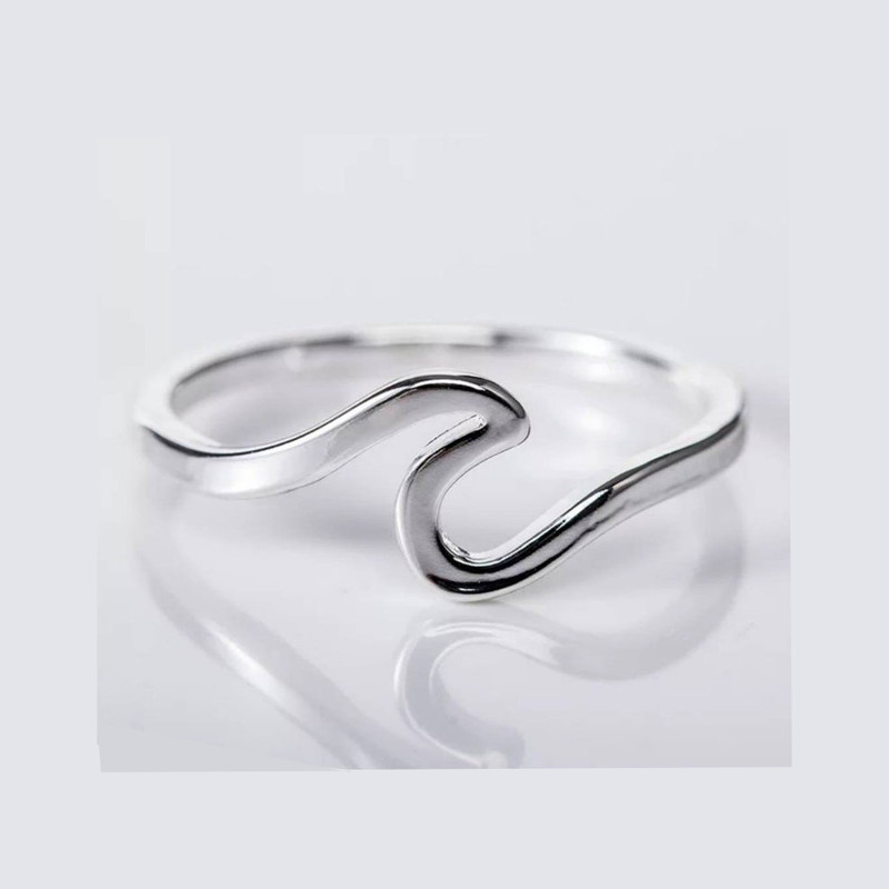 انگشتر نقره زنانه مدل موج