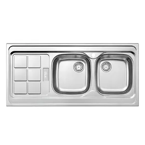 سینک ظرفشویی استیل روکار دو لگنه پلی استیل مدل وگا کد 151