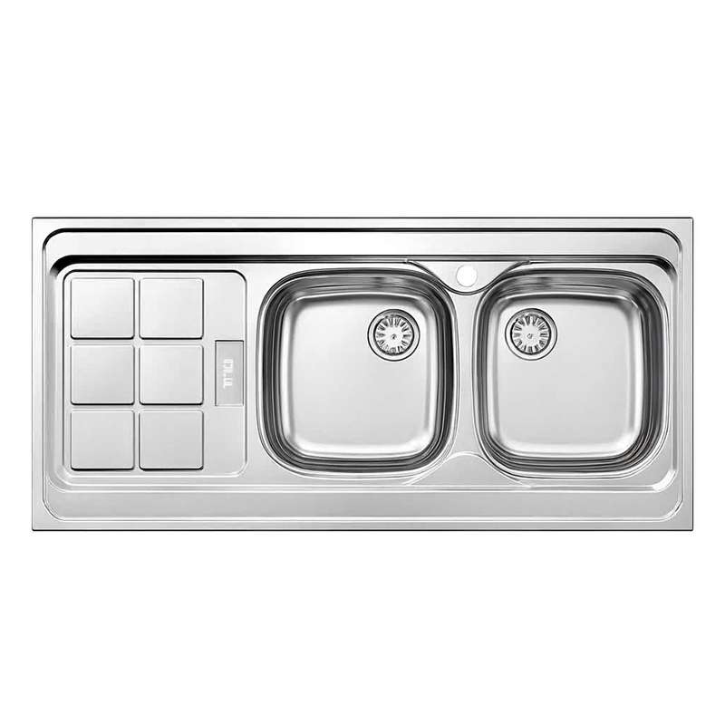 سینک ظرفشویی استیل روکار دو لگنه پلی استیل مدل وگا کد 151