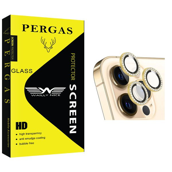 محافظ لنز دوربین وایلی نایس مدل Pergas رینگی نگین دار مناسب برای گوشی موبایل اپل iPhone 13 Pro