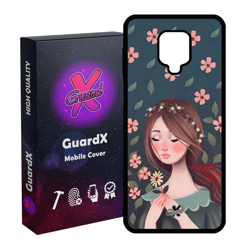 کاور گارد ایکس طرح Girl مدل Glass10332 مناسب برای گوشی موبایل شیائومی Redmi Note 9S / Note 9 Pro / Note 9 Pro Max