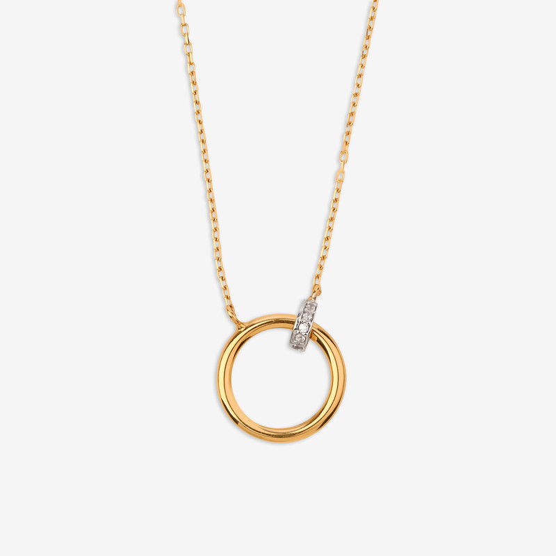 گردنبند طلا 18 عیار زنانه با طرح حلقهای (فلامینگو) رای بین مدل N-05