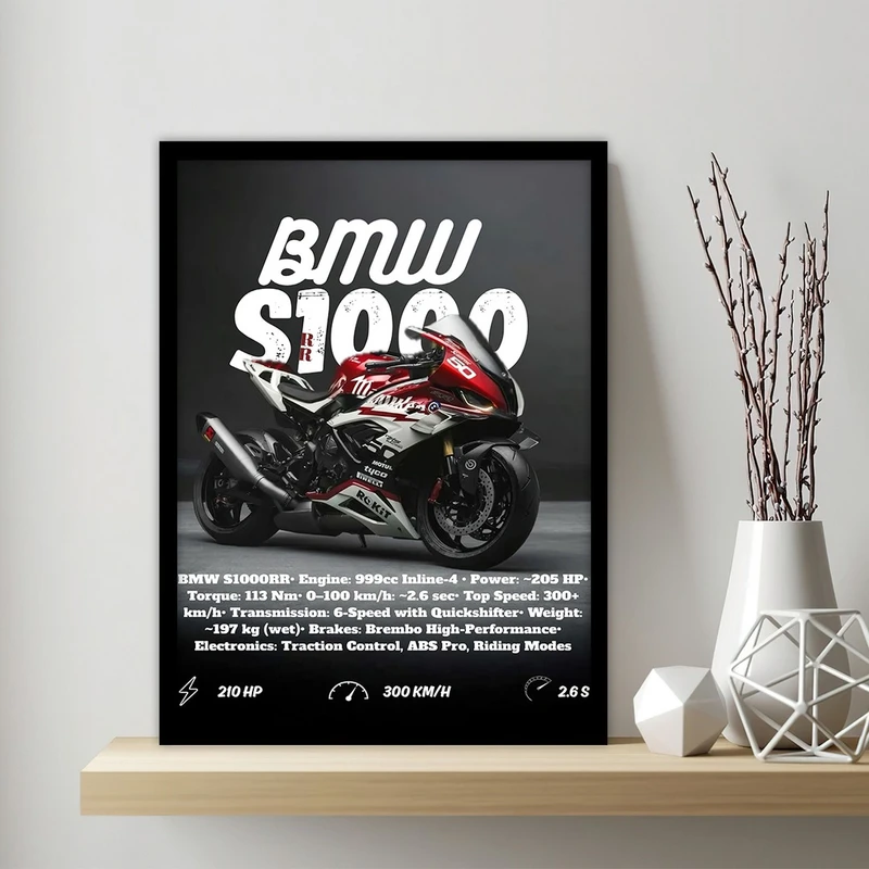 تابلو بکلیت طرح موتور BMW S1000RR مدل B-S10712 فریم مشکی