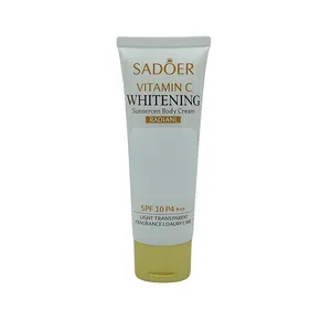 کرم ضد آفتاب بدون رنگ بدن سادور spf20 مدل ویتامین سی محافظ UVA،UVB مناسب برای انواع پوست حجم 100 میلی لیتر